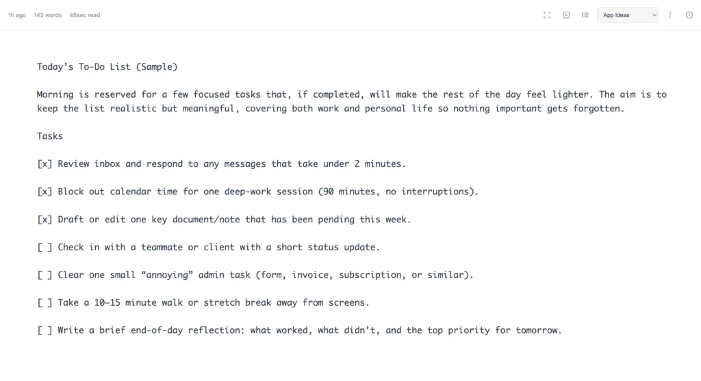 Vast Notes - Focus Mode